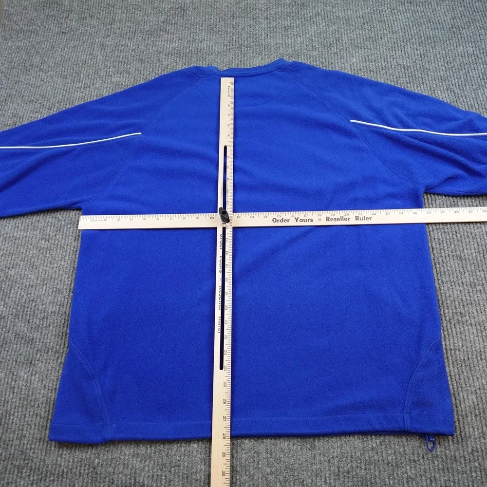Kansas Jayhawks Sweatshirt Mens XL Blue NCAA Football Adidas Climawarm Pullover